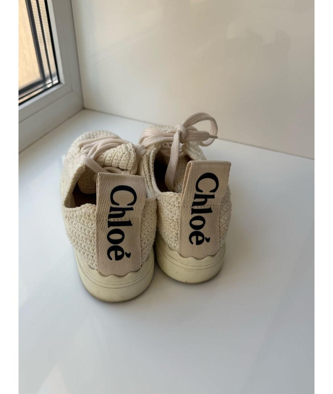 CHLOE Бежевые текстильные кроссовки, фото 2