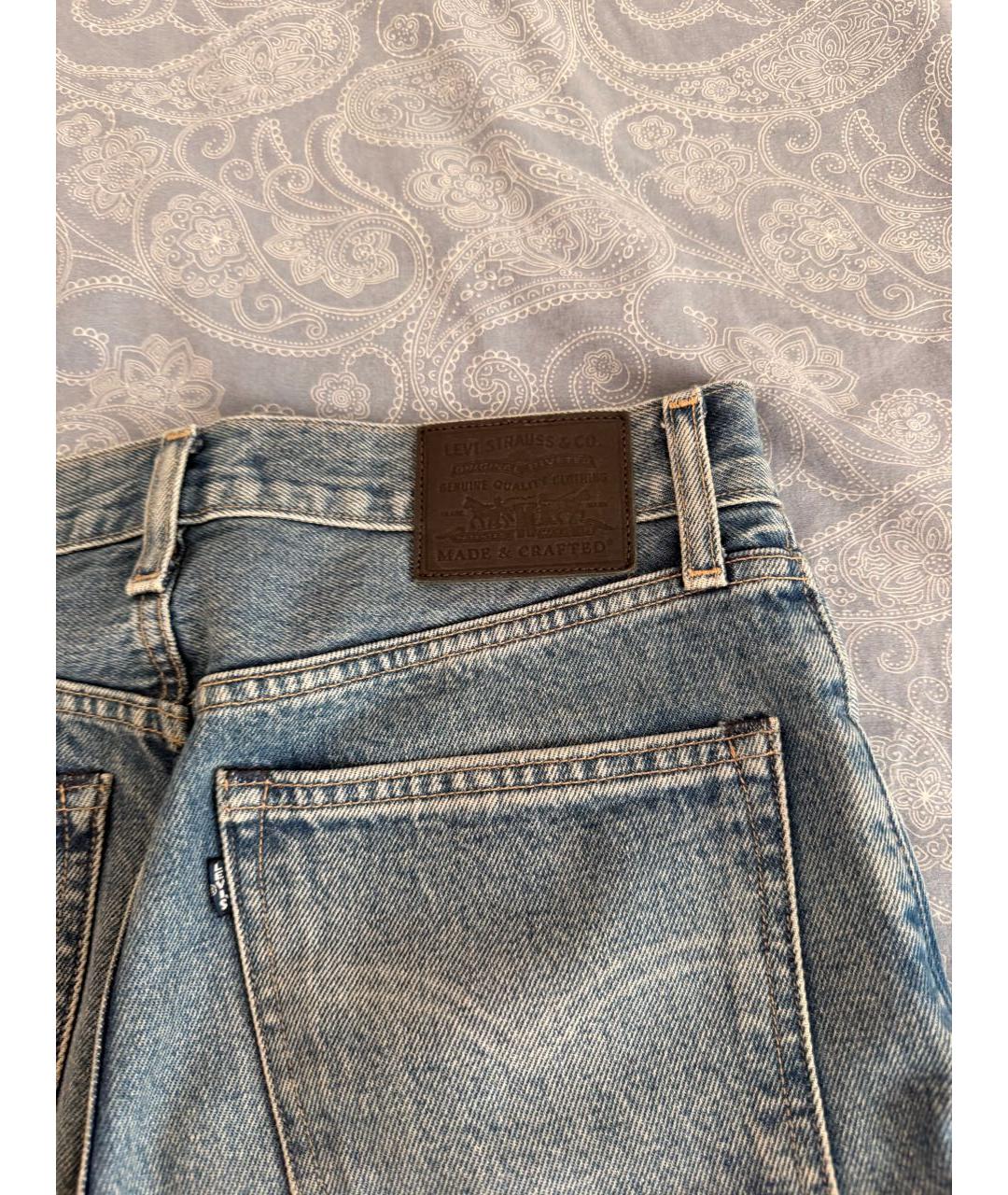 LEVI'S Темно-синие хлопковые прямые джинсы, фото 7