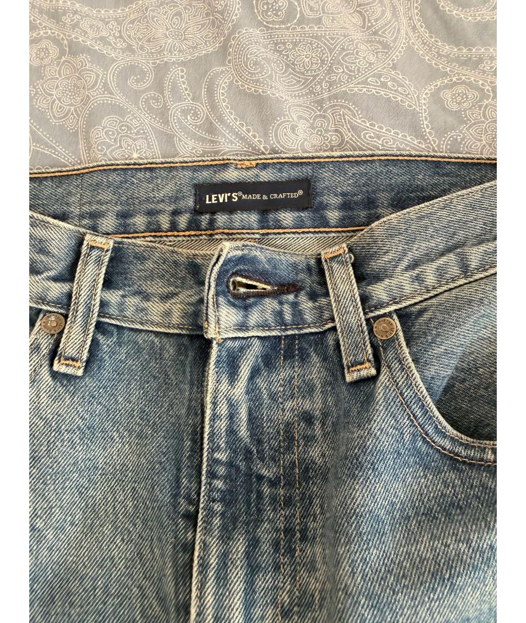 LEVI'S Темно-синие хлопковые прямые джинсы, фото 3