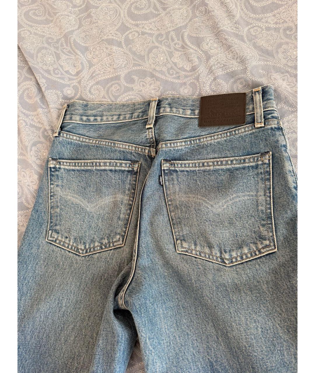 LEVI'S Темно-синие хлопковые прямые джинсы, фото 6