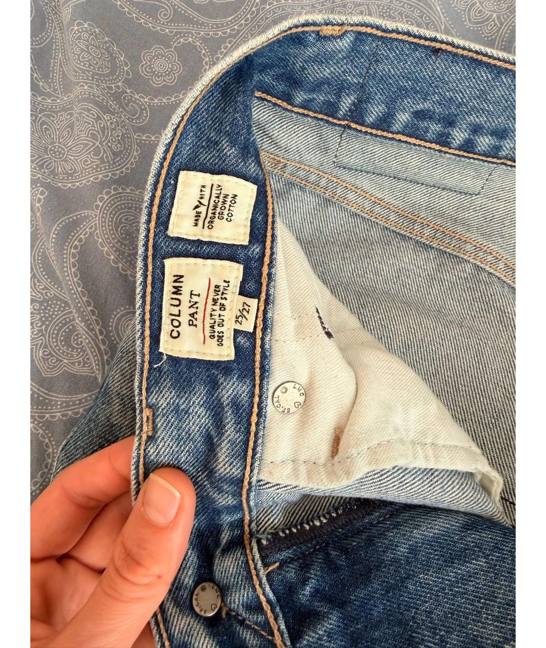 LEVI'S Темно-синие хлопковые прямые джинсы, фото 4
