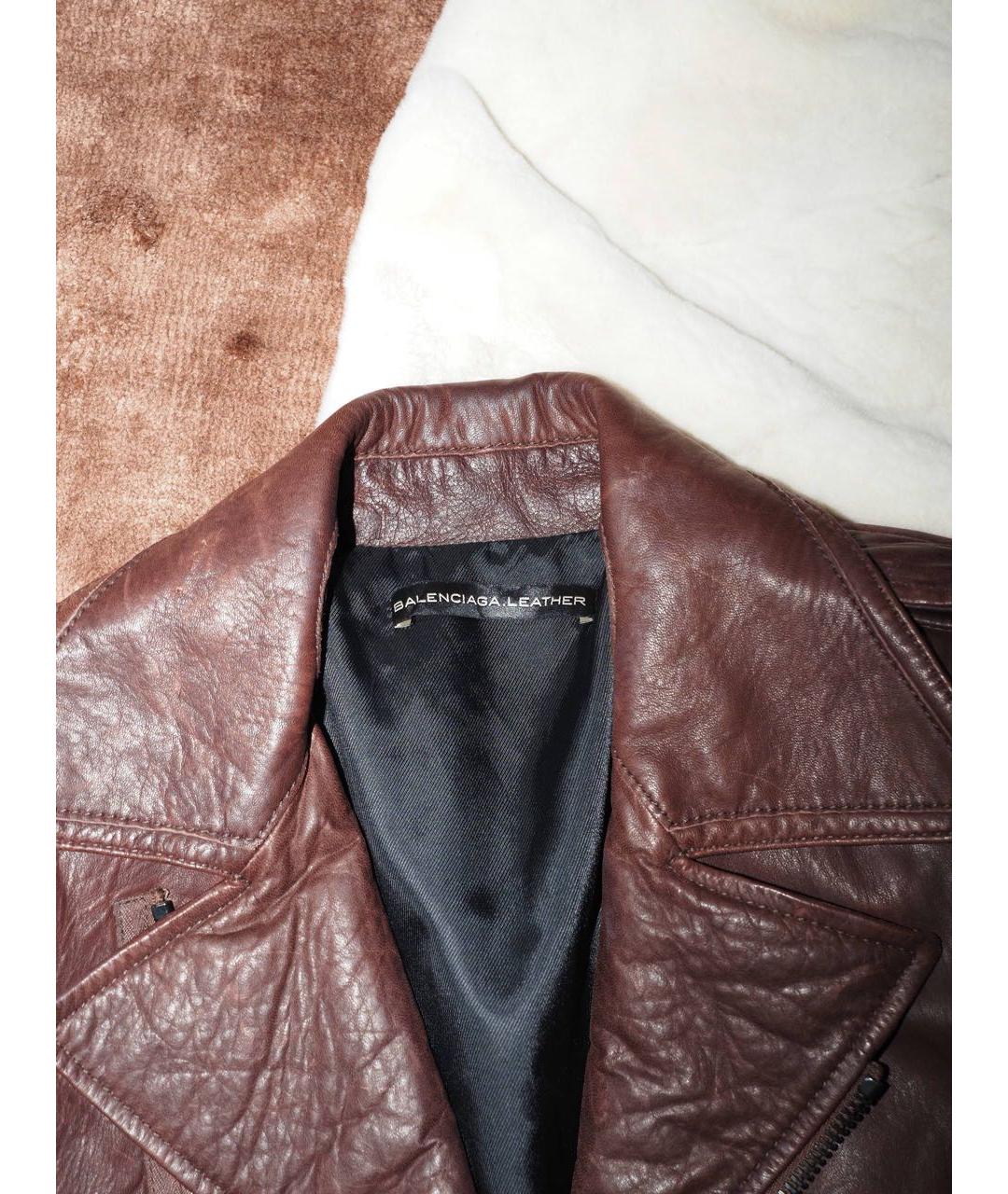 BALENCIAGA Коричневая кожаная куртка, фото 5