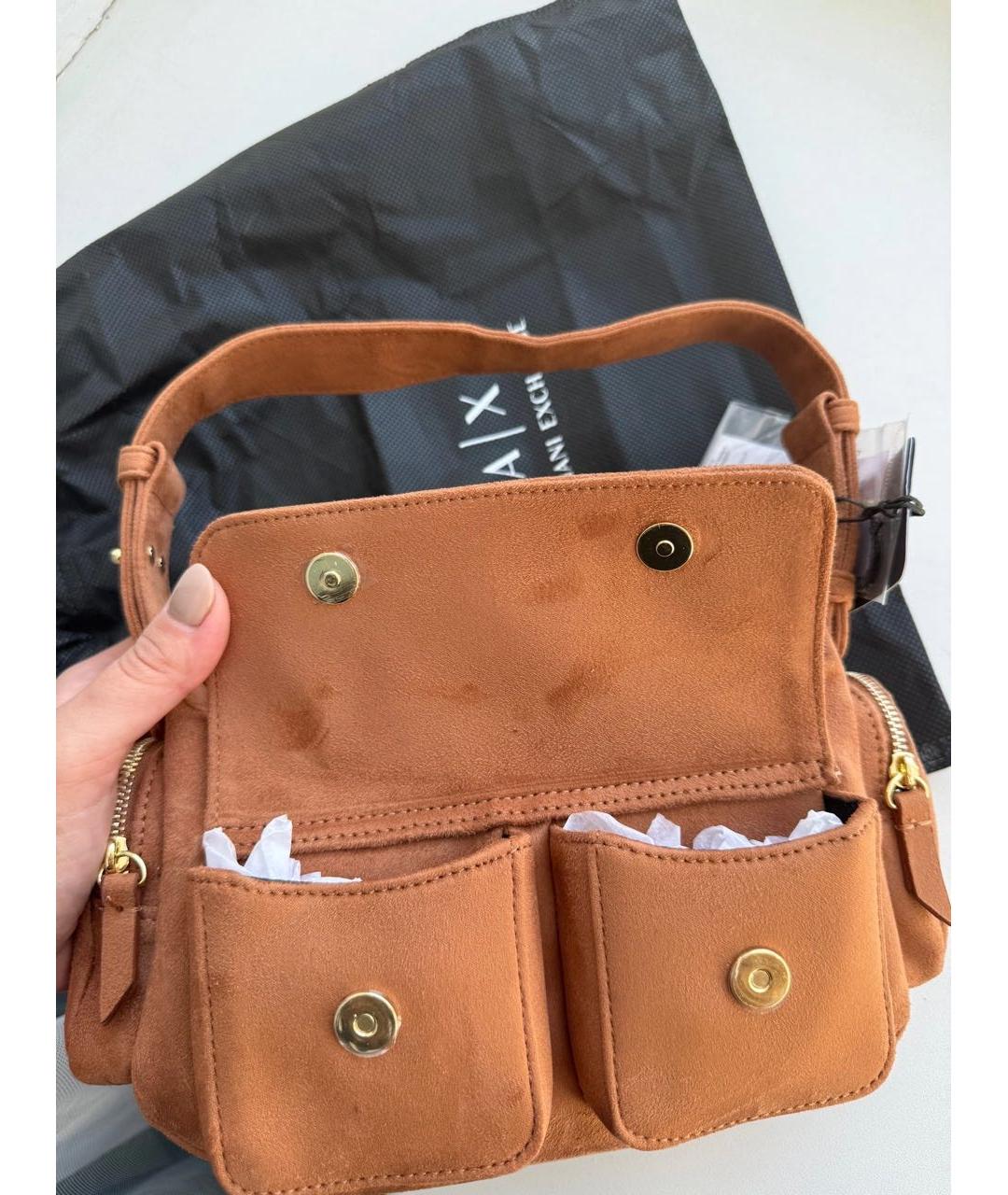 ARMANI EXCHANGE Оранжевая сумка с короткими ручками, фото 6