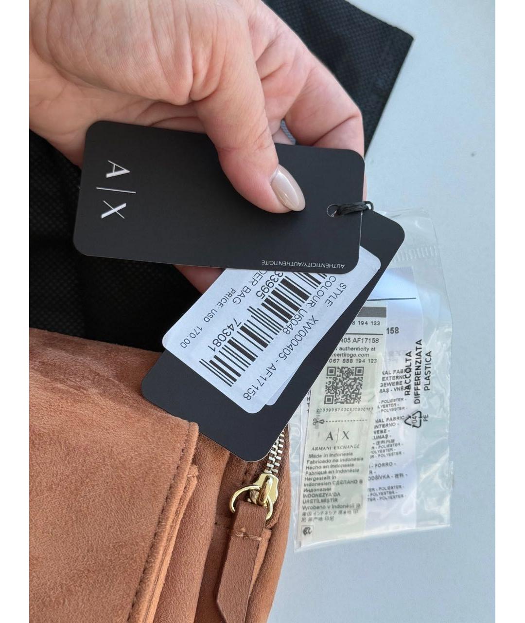 ARMANI EXCHANGE Оранжевая сумка с короткими ручками, фото 8