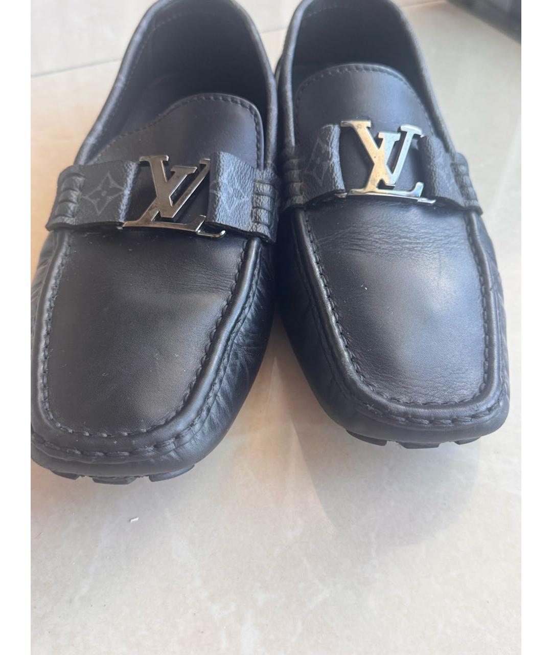 LOUIS VUITTON Черные кожаные лоферы, фото 2