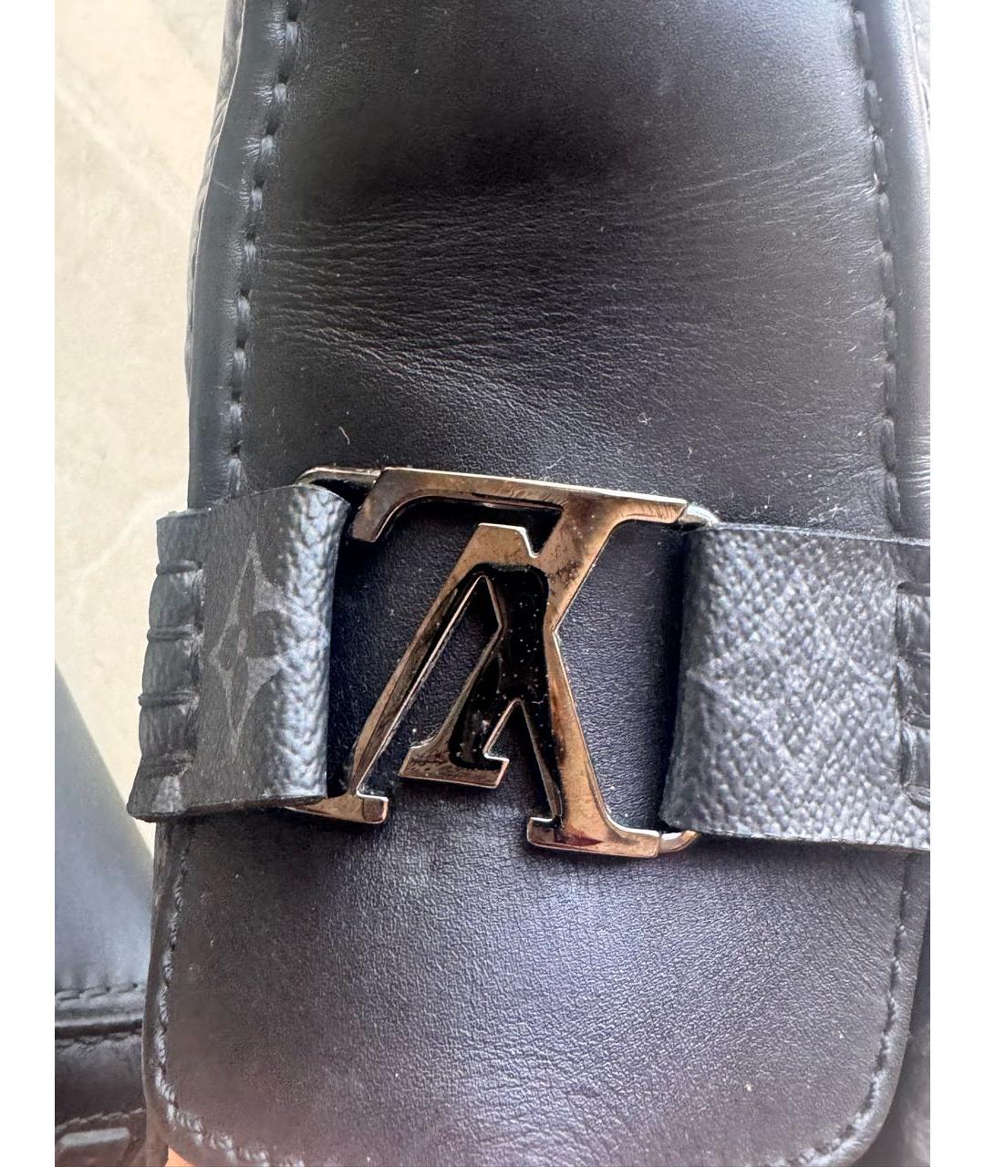 LOUIS VUITTON Черные кожаные лоферы, фото 6