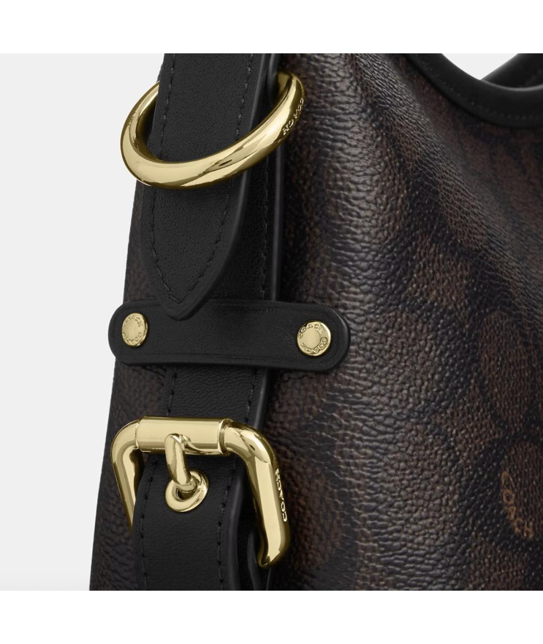 COACH Коричневая сумка через плечо из искусственной кожи, фото 7