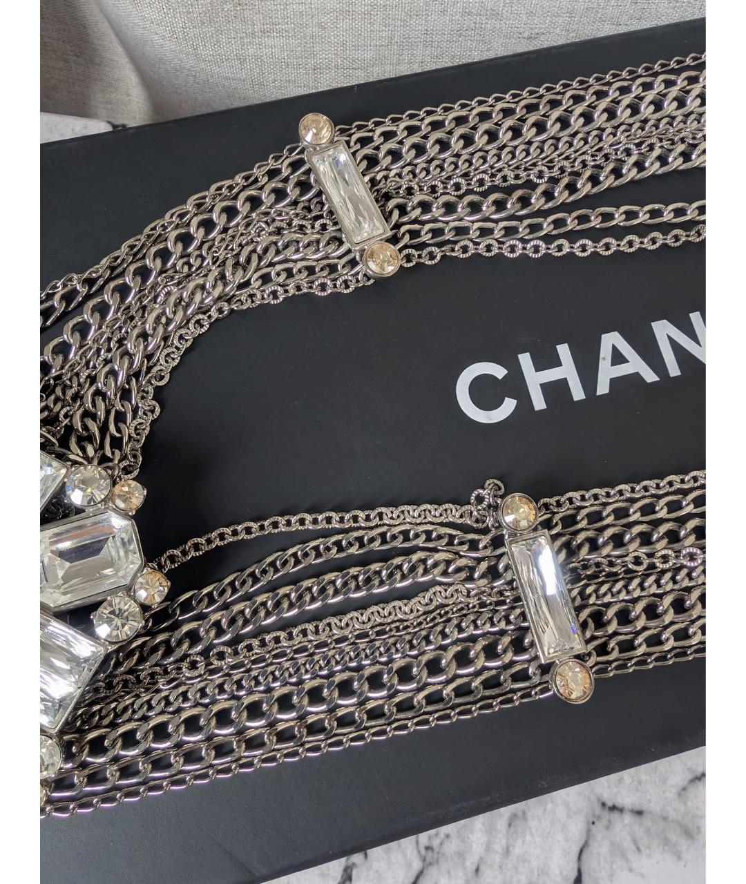 CHANEL Прозрачное металлическое колье, фото 7