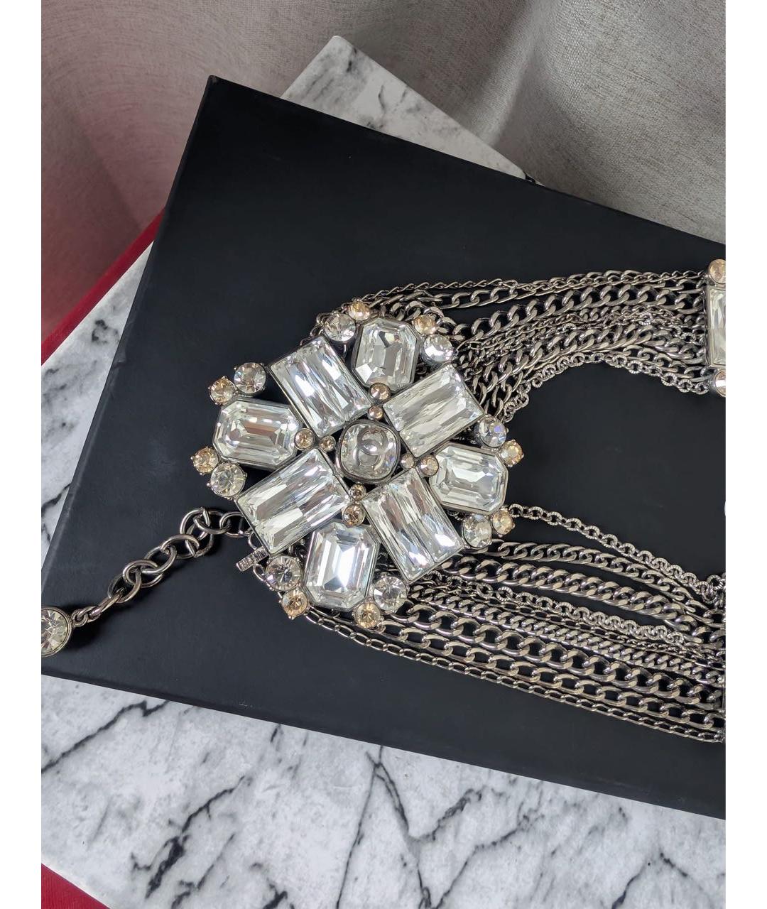 CHANEL Прозрачное металлическое колье, фото 2