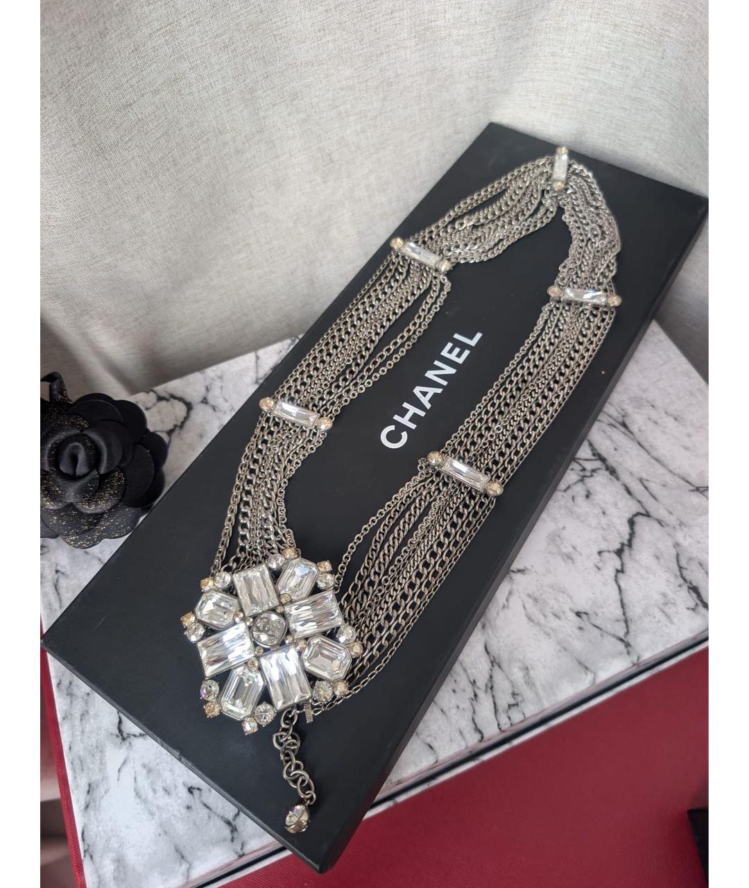 CHANEL Прозрачное металлическое колье, фото 9