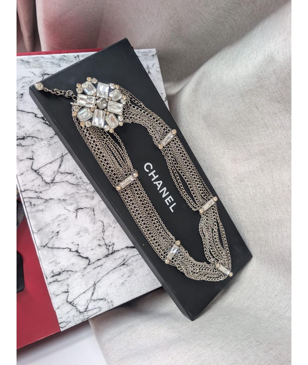 CHANEL Прозрачное металлическое колье, фото 8