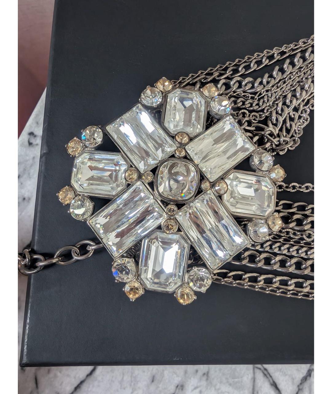 CHANEL Прозрачное металлическое колье, фото 6