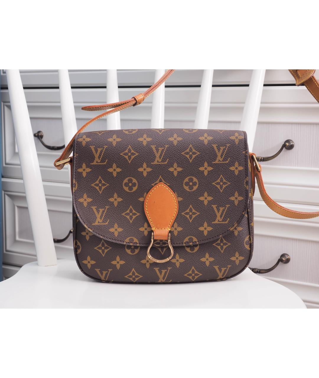LOUIS VUITTON Коричневая сумка через плечо из канвы, фото 10