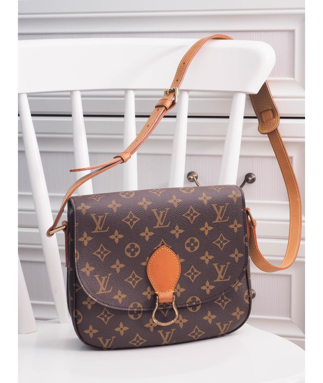LOUIS VUITTON Коричневая сумка через плечо из канвы, фото 2
