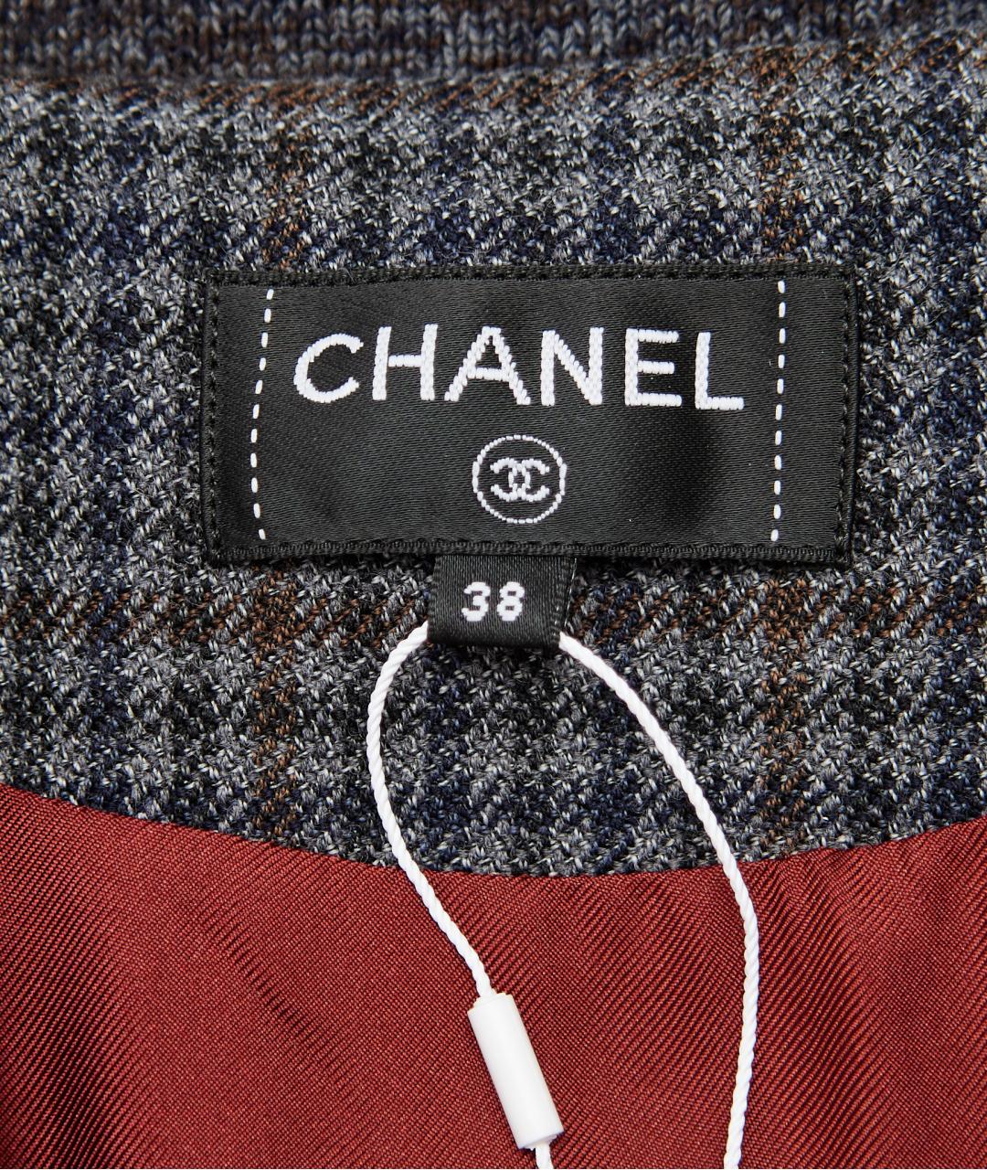 CHANEL Синий шерстяной жакет/пиджак, фото 3