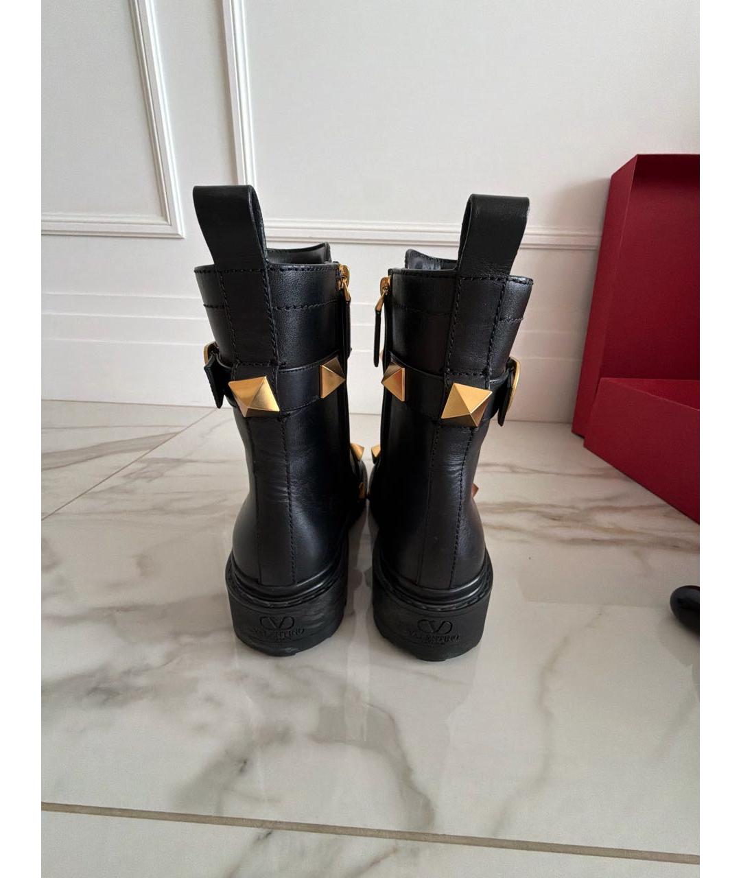 VALENTINO Черные кожаные полусапоги, фото 4