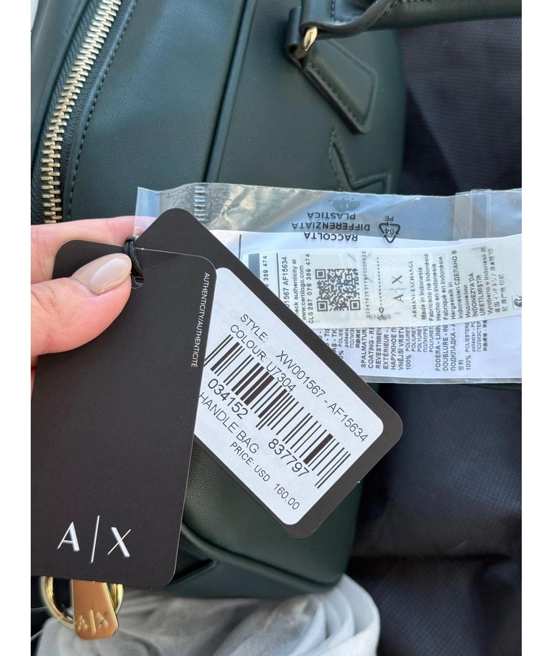 ARMANI EXCHANGE Сумка с короткими ручками из искусственной кожи, фото 4