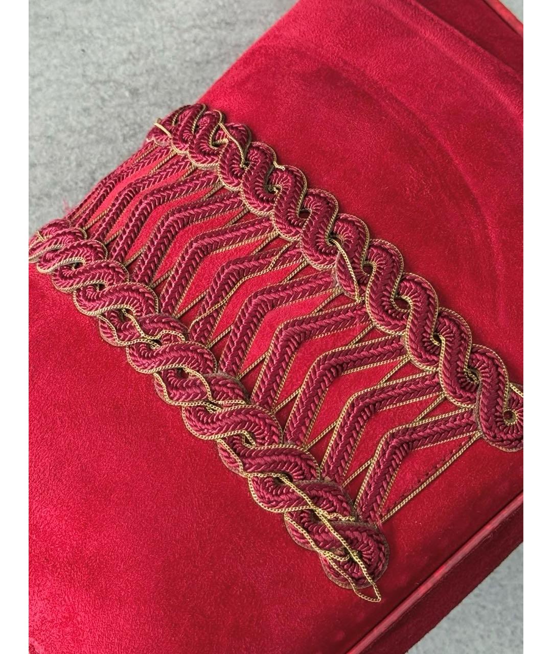 VERSACE Бордовая замшевая сумка с короткими ручками, фото 4