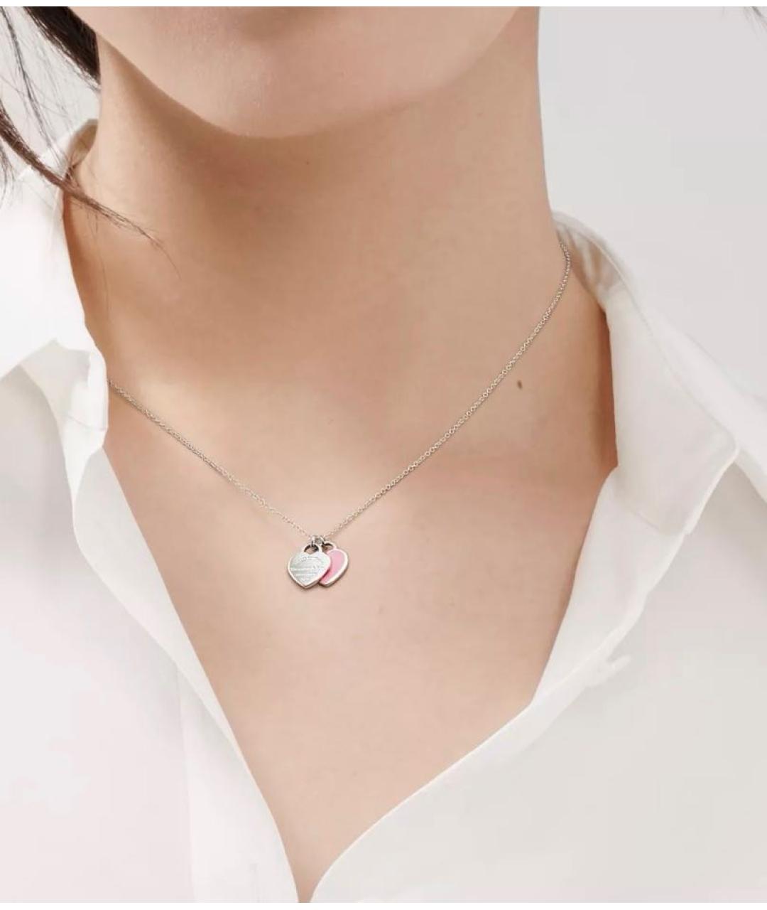 TIFFANY&CO Розовая серебряная подвеска, фото 2