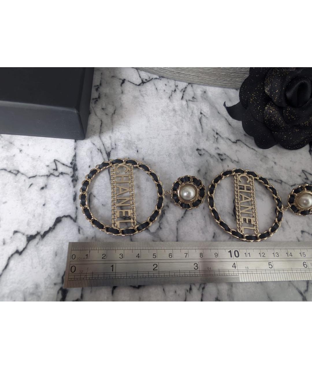 CHANEL Черные серьги, фото 6