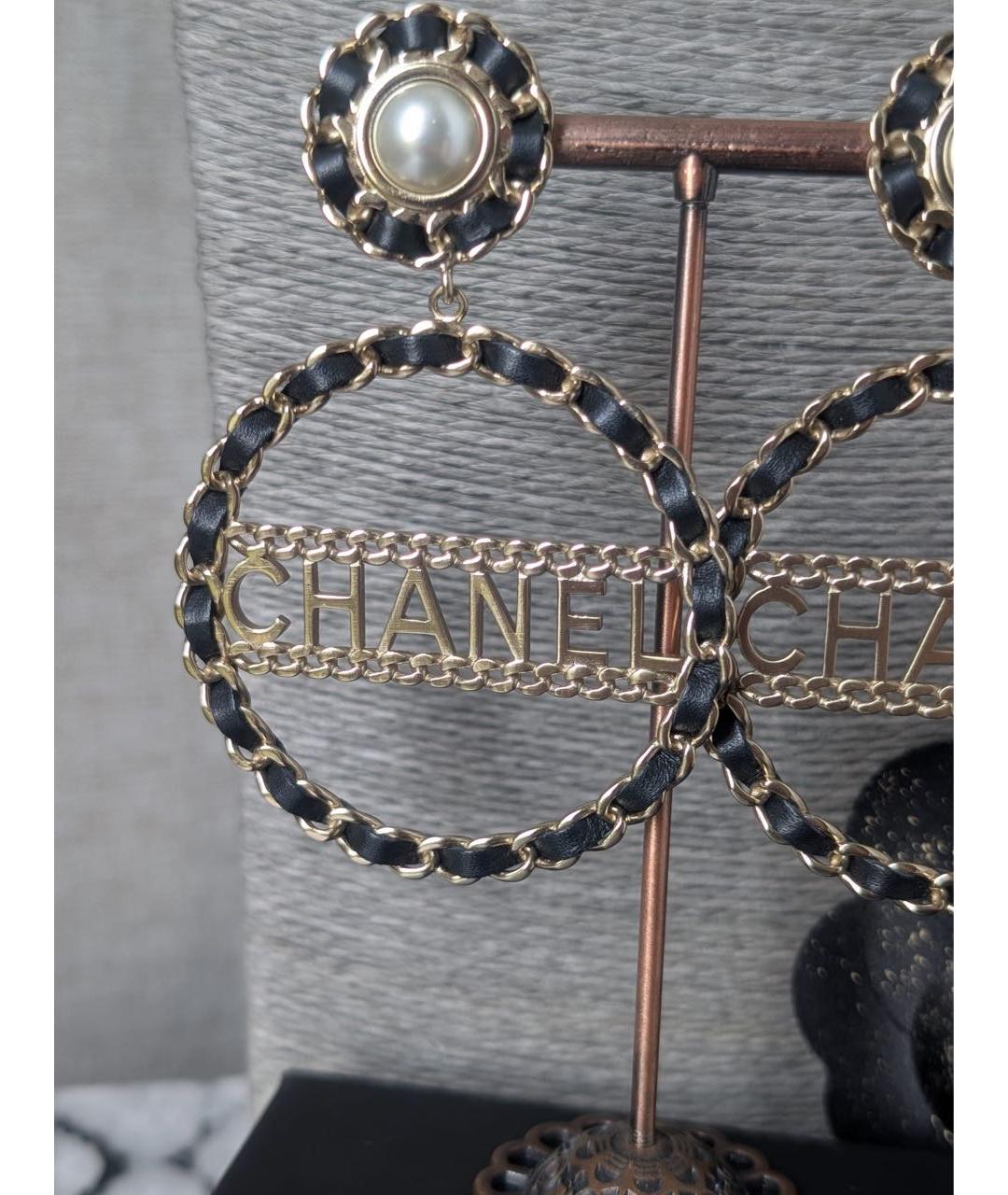 CHANEL Черные серьги, фото 3