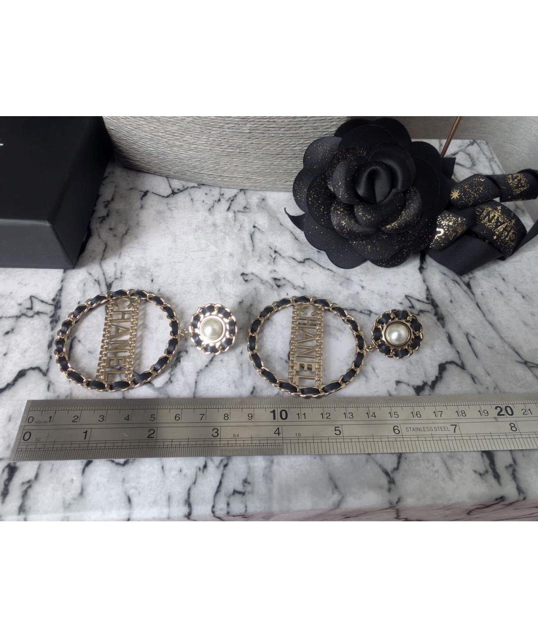 CHANEL Черные серьги, фото 5