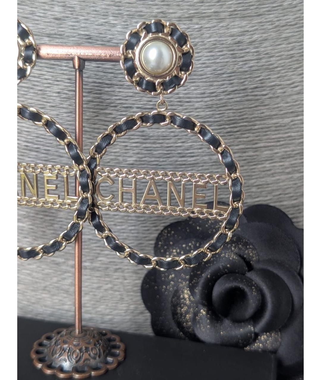 CHANEL Черные серьги, фото 4