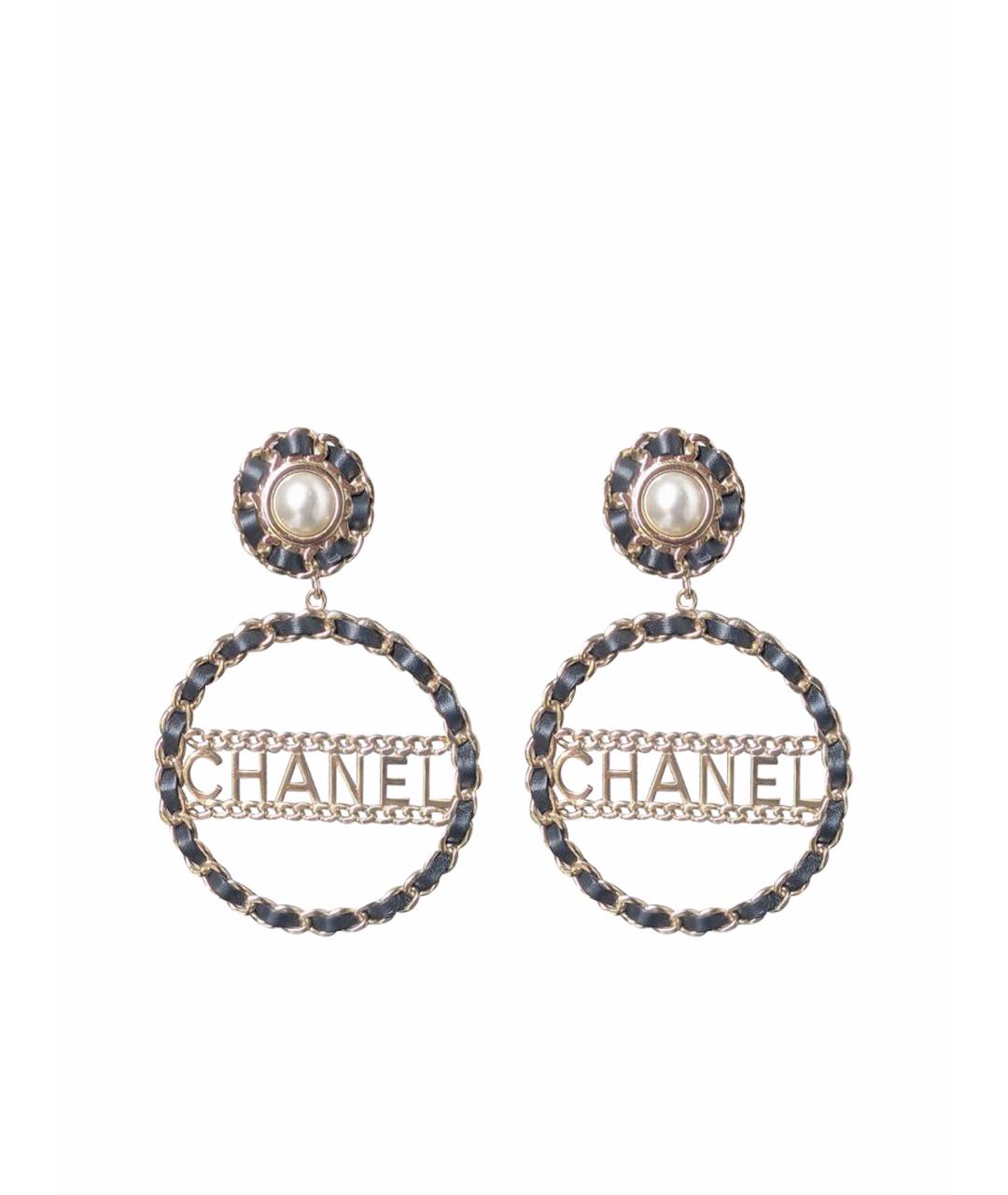 CHANEL Черные серьги, фото 1