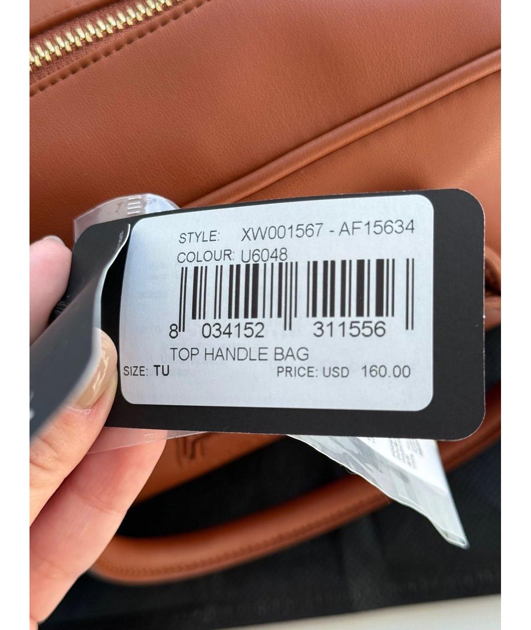 ARMANI EXCHANGE Оранжевая сумка через плечо из искусственной кожи, фото 3