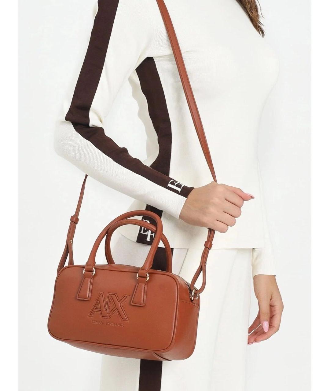 ARMANI EXCHANGE Оранжевая сумка через плечо из искусственной кожи, фото 4