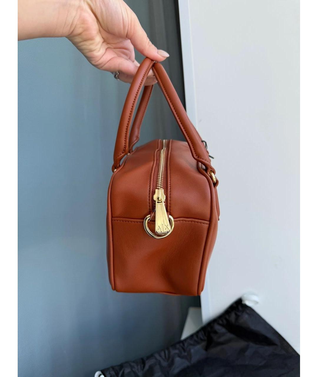 ARMANI EXCHANGE Оранжевая сумка через плечо из искусственной кожи, фото 5