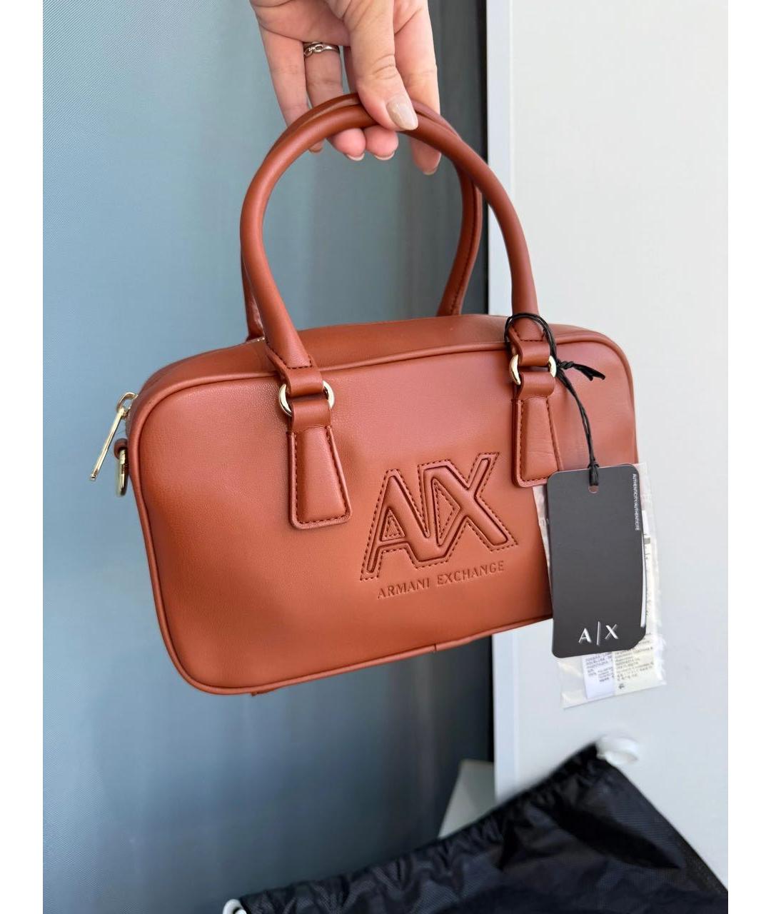 ARMANI EXCHANGE Оранжевая сумка через плечо из искусственной кожи, фото 9