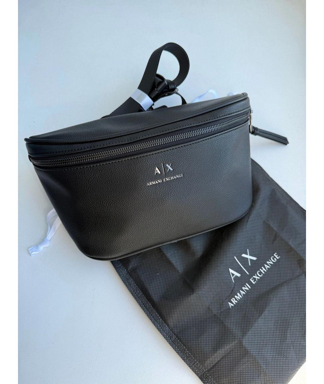 ARMANI EXCHANGE Черная поясная сумка из искусственной кожи, фото 8