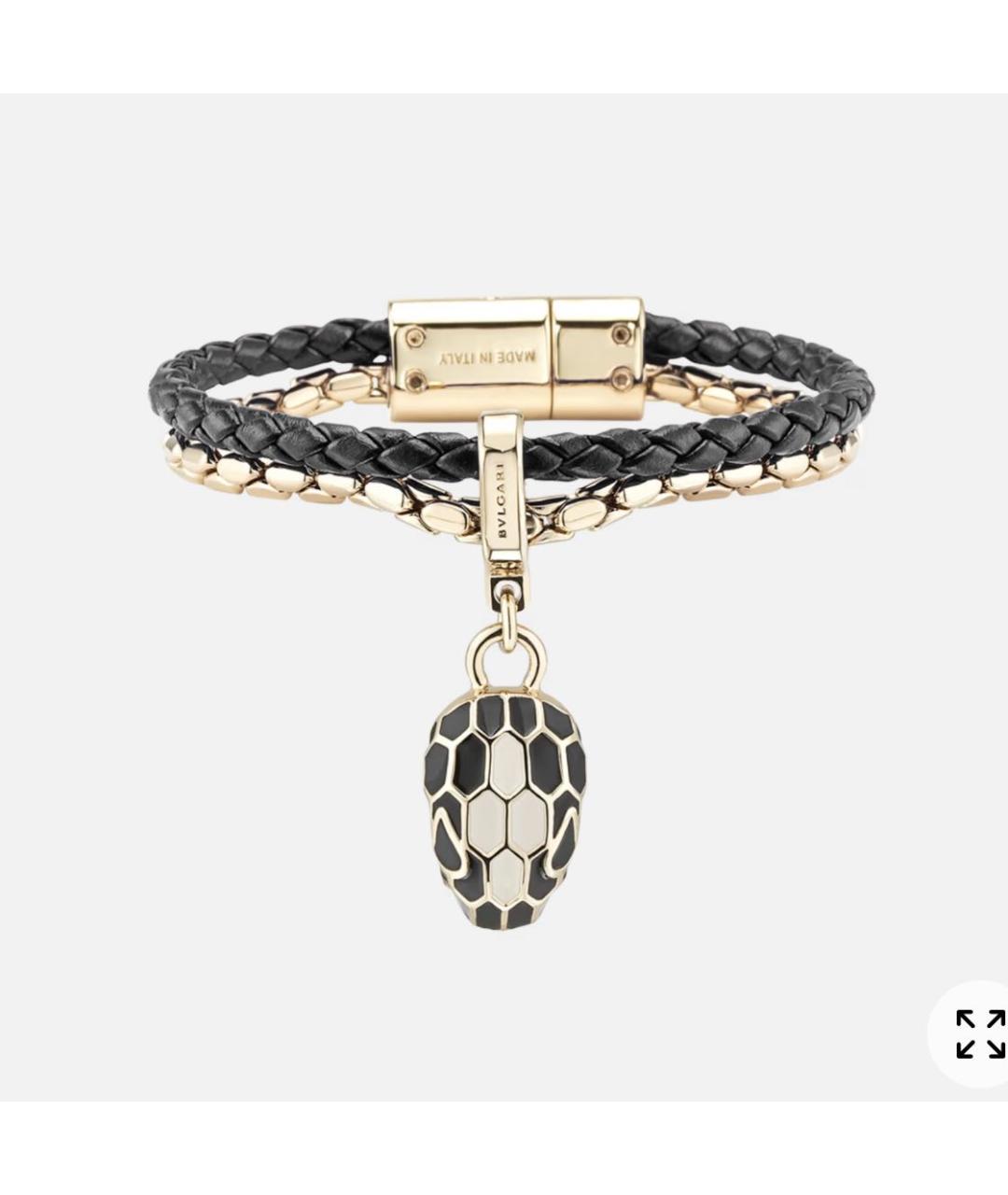 BVLGARI Черный кожаный браслет, фото 4