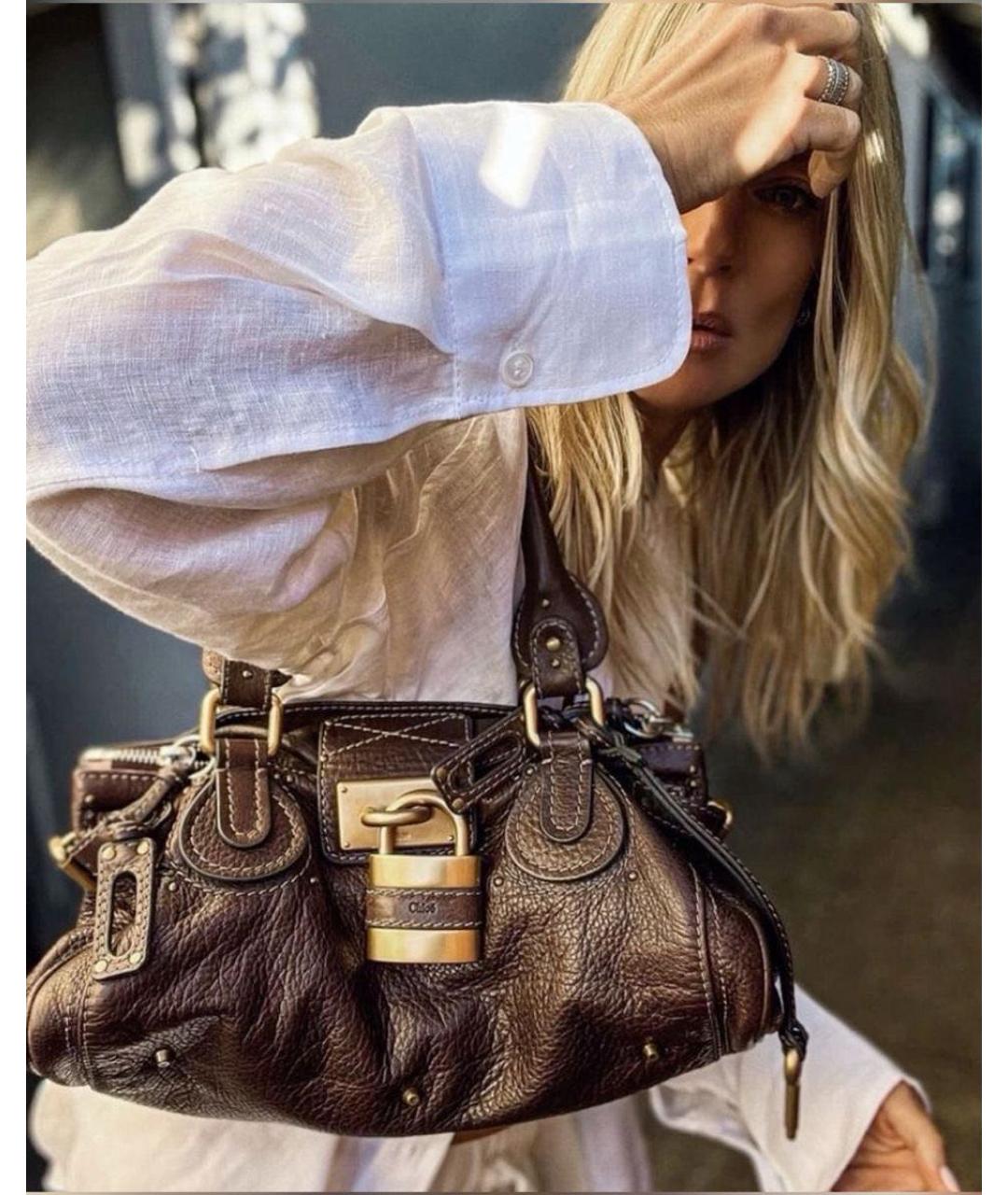 CHLOE Коричневая кожаная сумка через плечо, фото 8