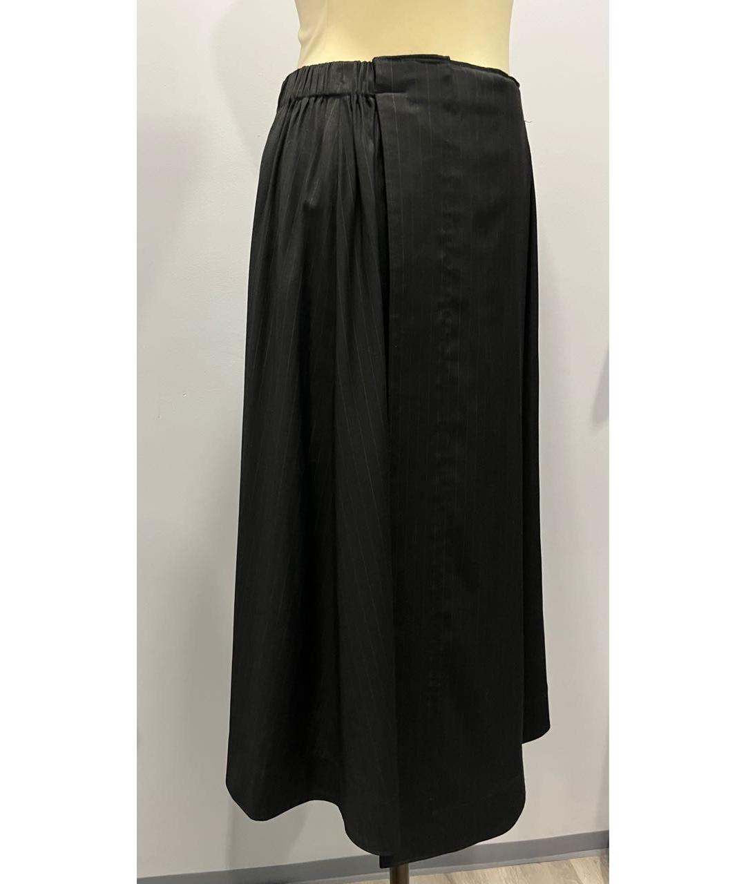 CEDRIC CHARLIER Темно-синяя шерстяная юбка макси, фото 6