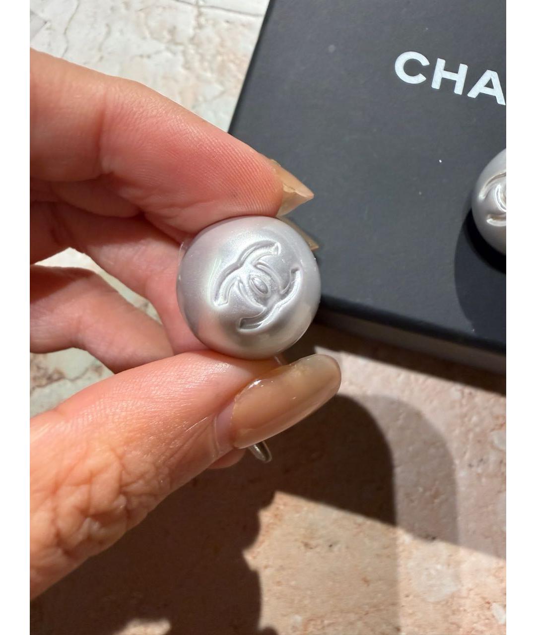 CHANEL Серебряные серьги, фото 3