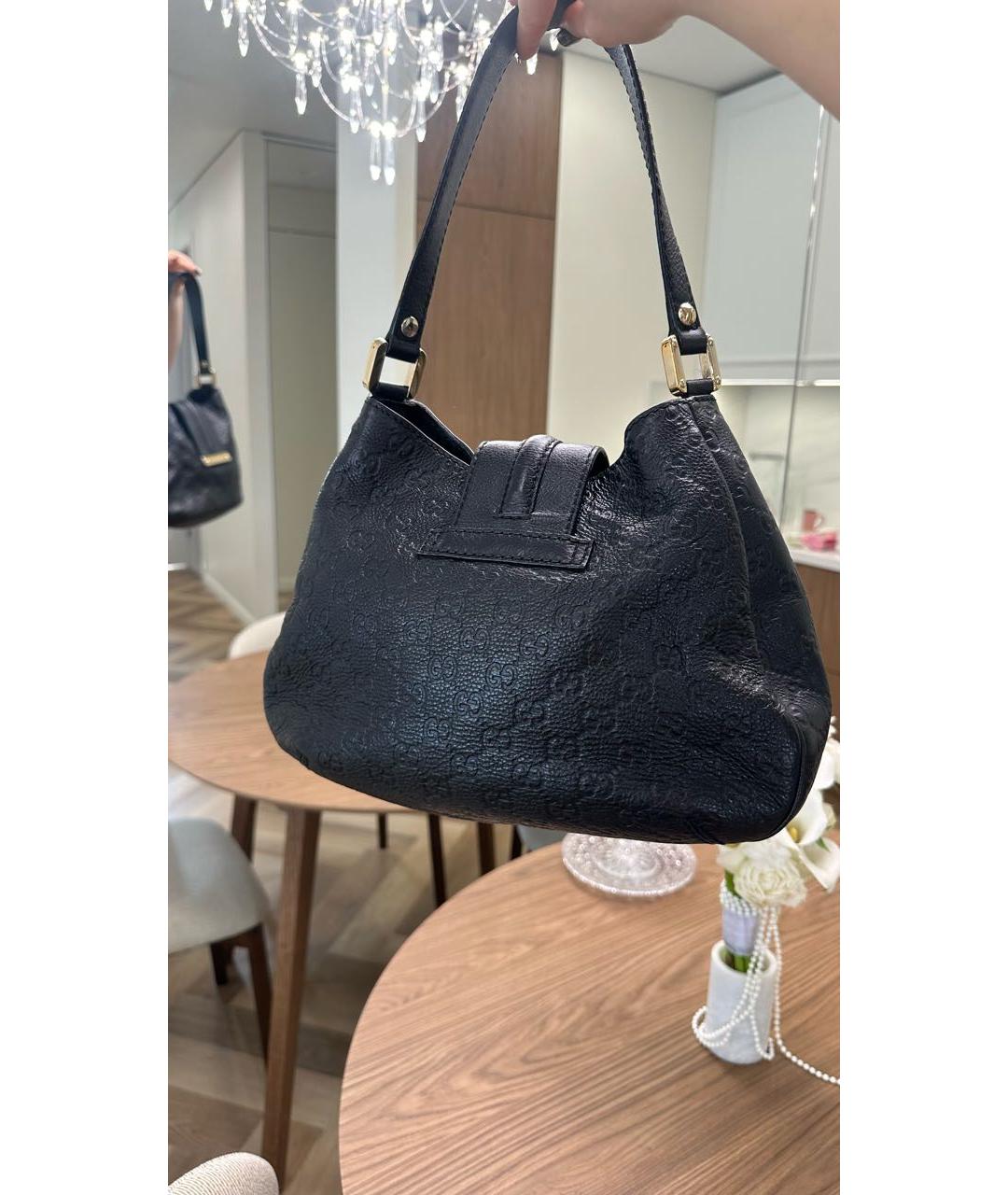 GUCCI Черная кожаная сумка с короткими ручками, фото 2