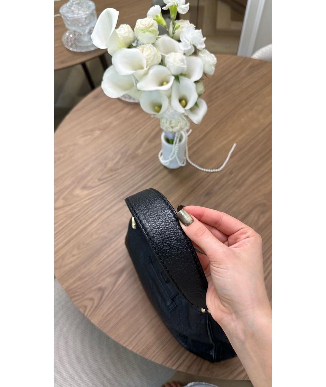 GUCCI Черная кожаная сумка с короткими ручками, фото 4