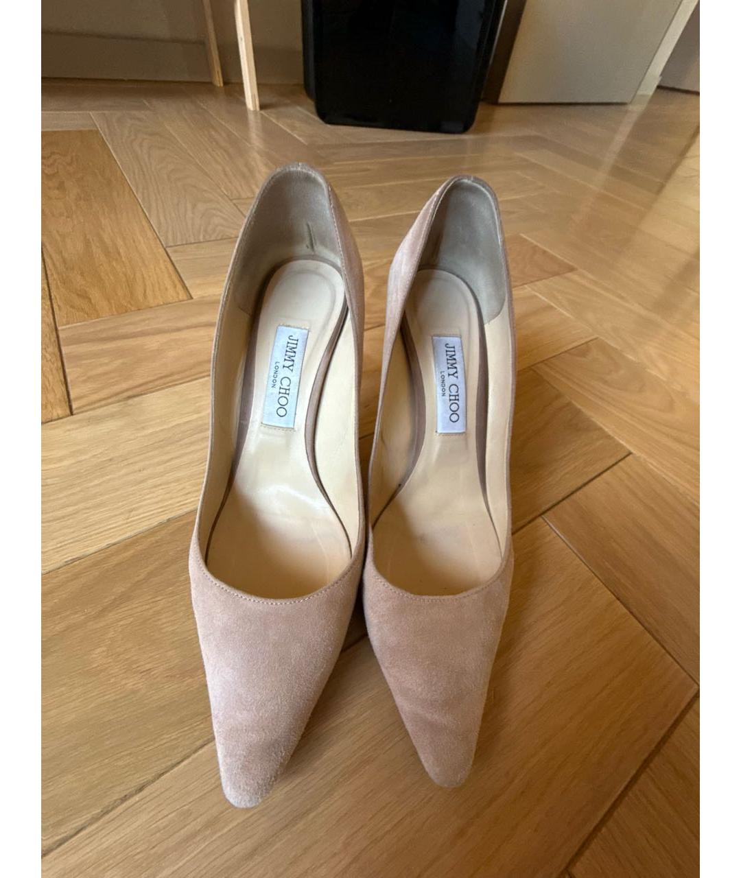 JIMMY CHOO Бежевые замшевые туфли, фото 2