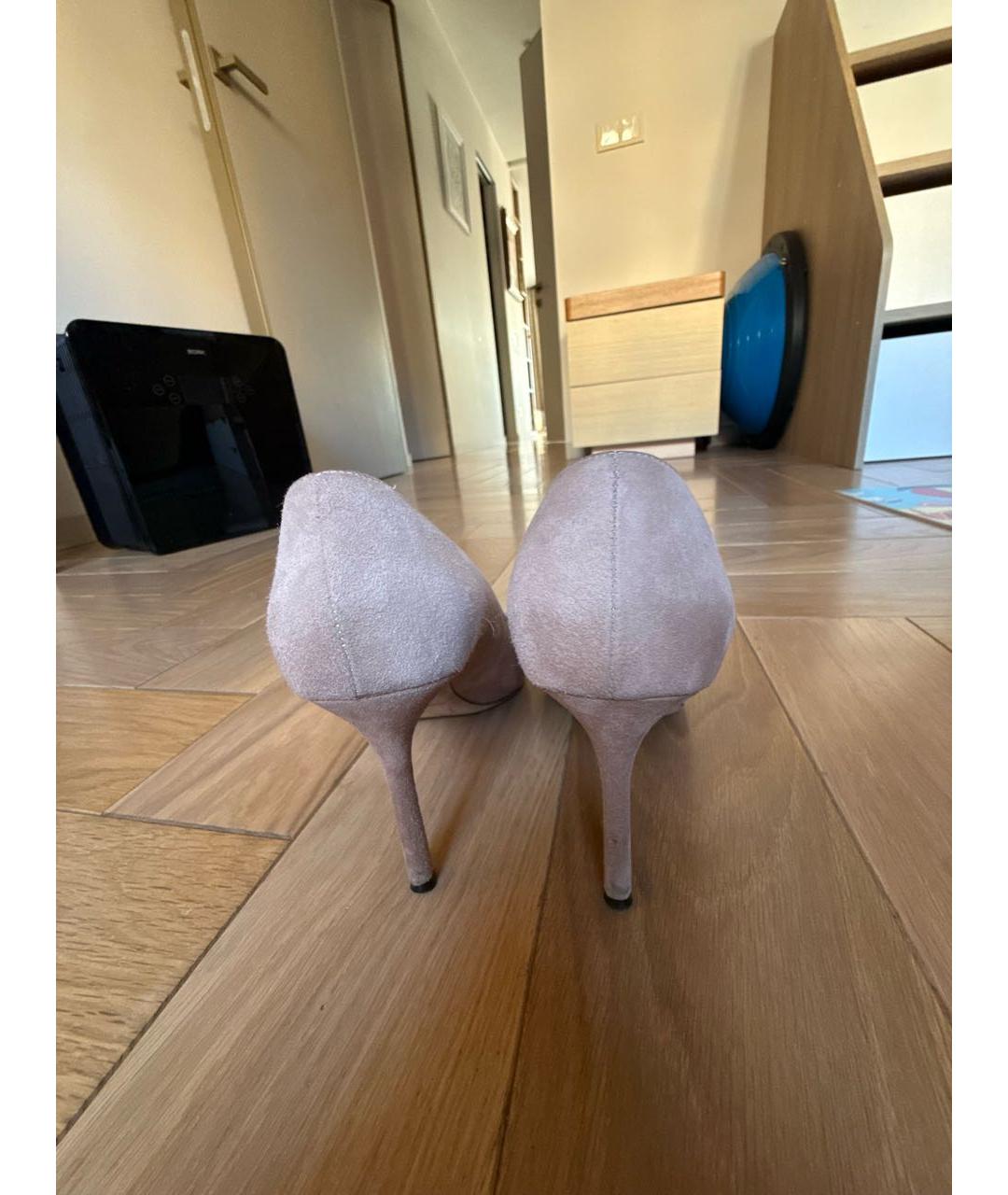 JIMMY CHOO Бежевые замшевые туфли, фото 4