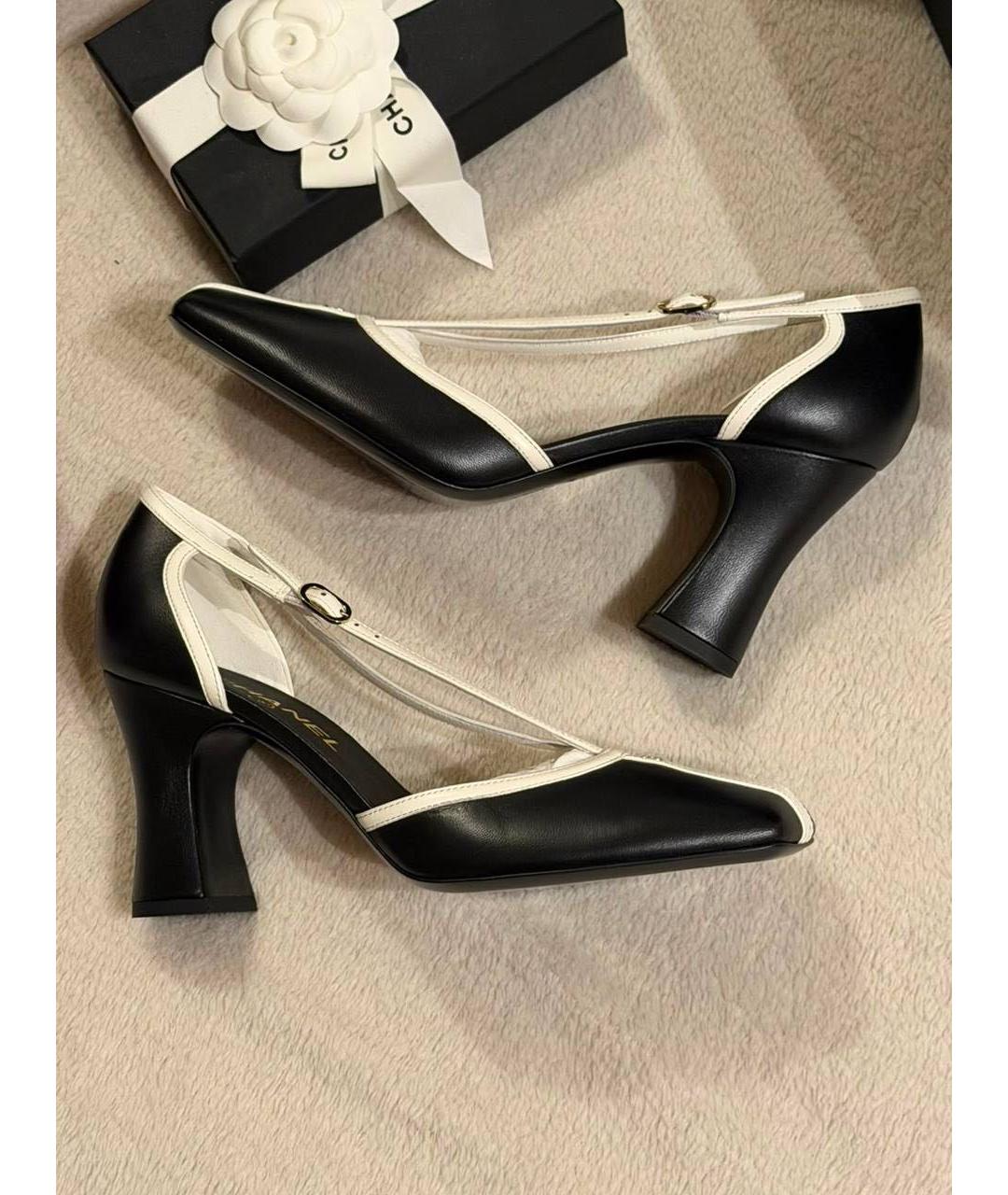 CHANEL Черные кожаные туфли, фото 4