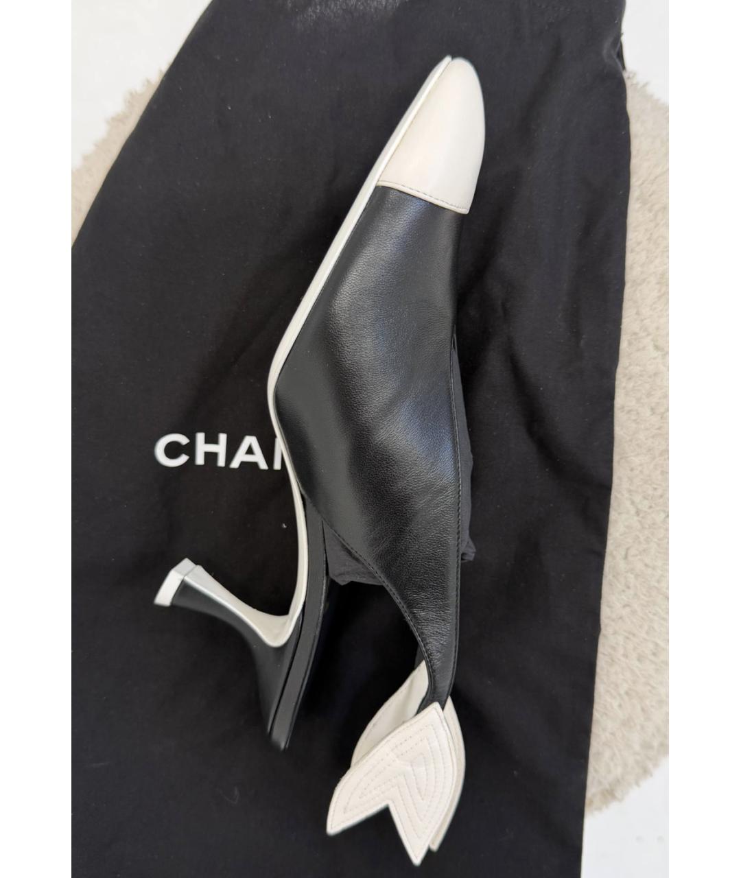 CHANEL Черные кожаные туфли, фото 2