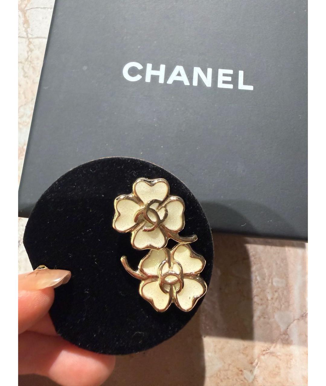 CHANEL Золотые серьги, фото 4