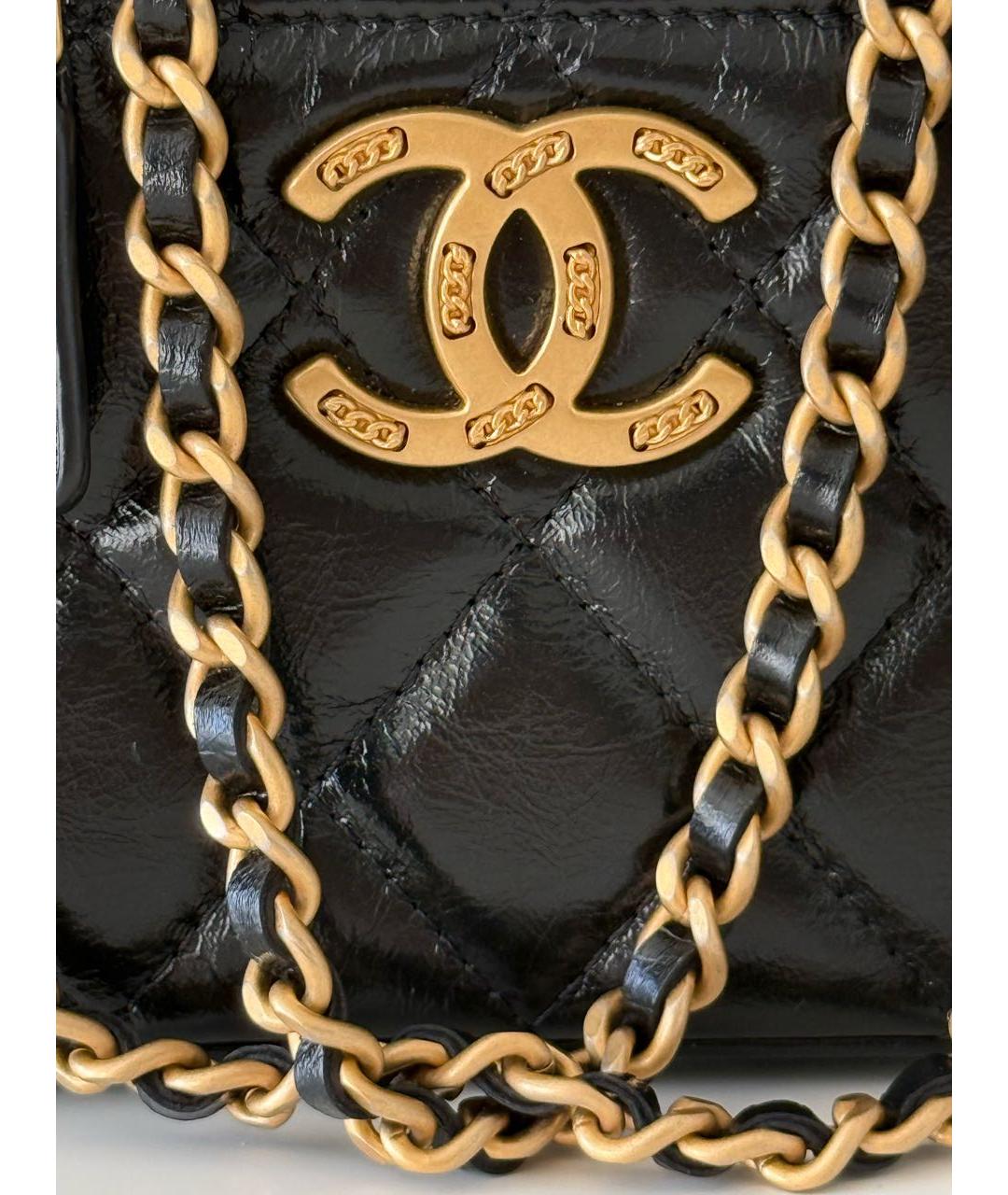 CHANEL Черная кожаная сумка через плечо, фото 3
