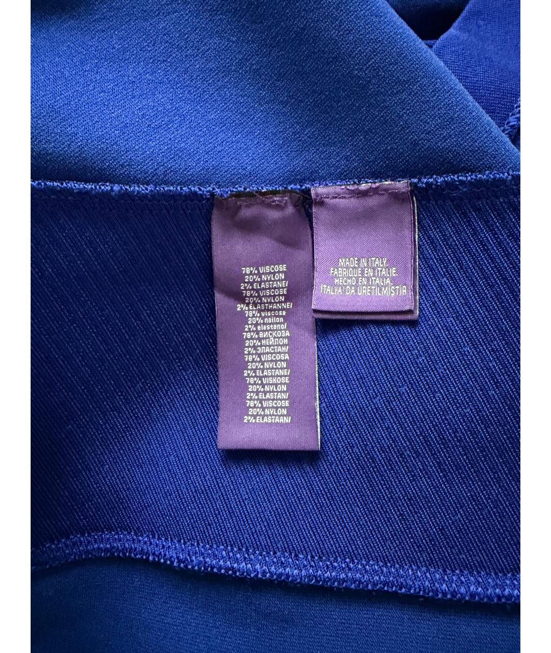 RALPH LAUREN PURPLE LABEL Синее полиэстеровое вечернее платье, фото 6