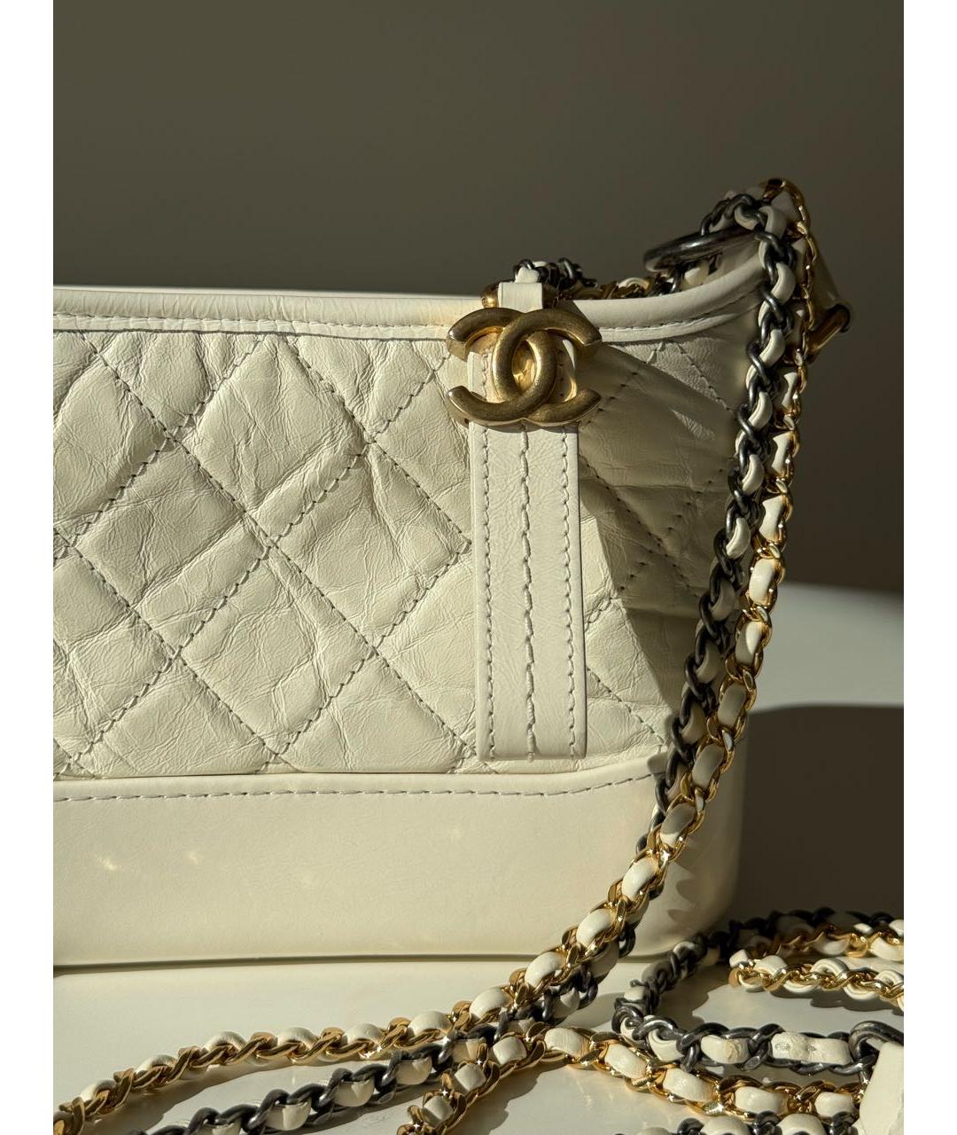 CHANEL Бежевая кожаная сумка через плечо, фото 8
