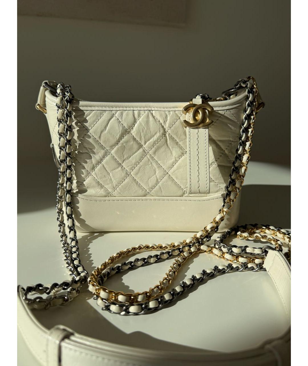 CHANEL Бежевая кожаная сумка через плечо, фото 9