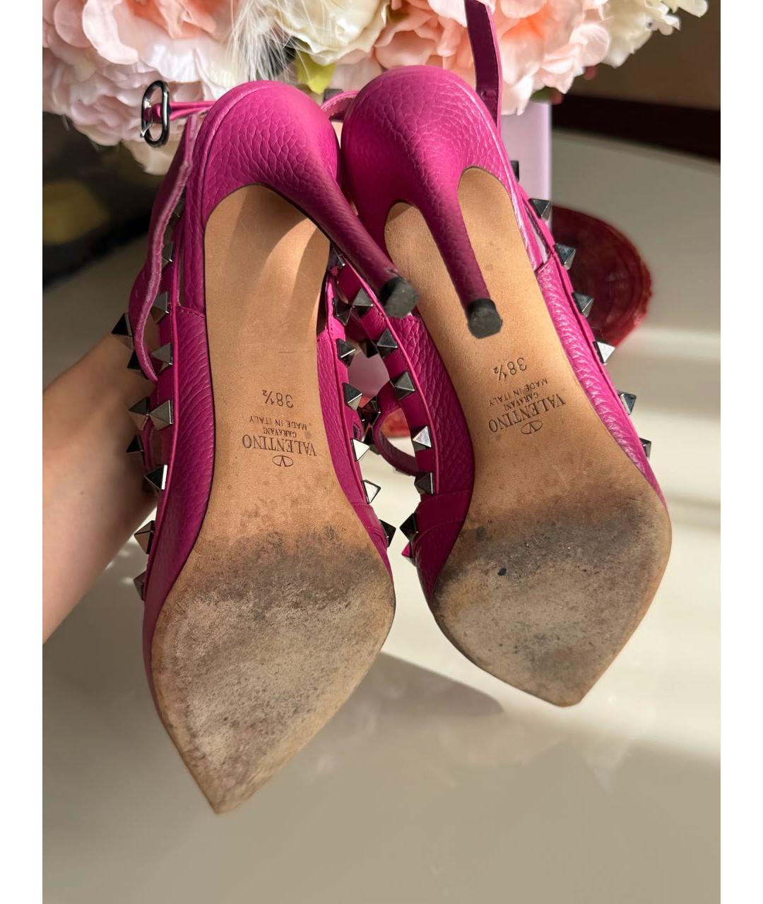VALENTINO Бордовые кожаные туфли, фото 7