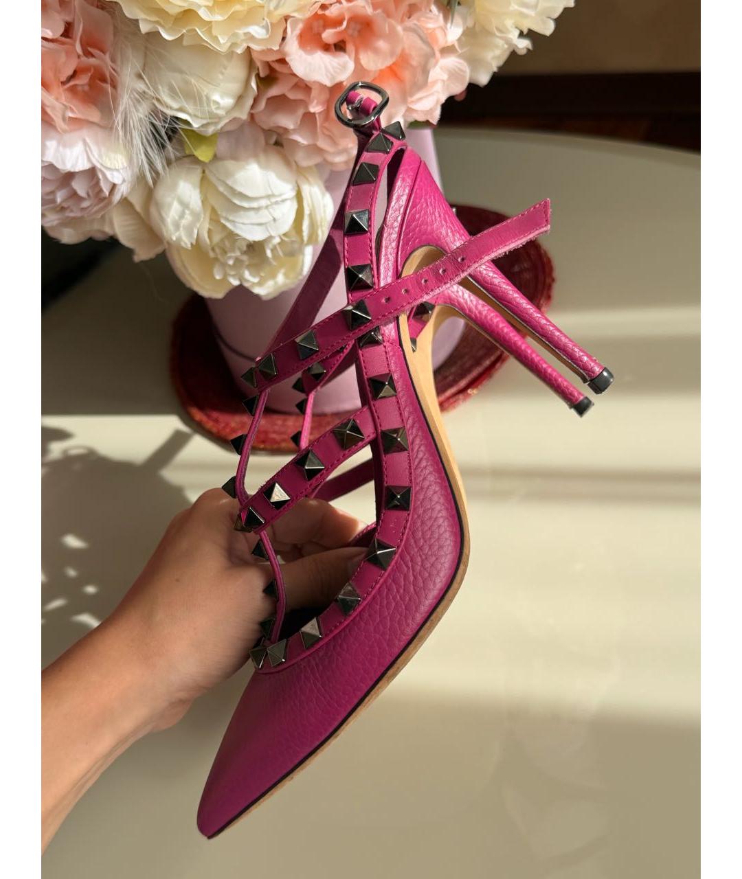 VALENTINO Бордовые кожаные туфли, фото 4